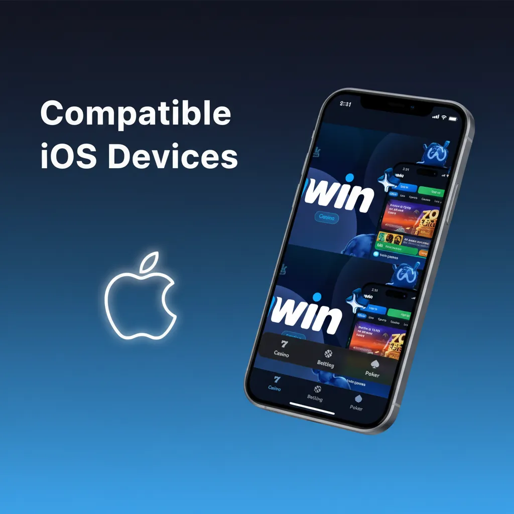 Compatible iOS devices for the 1win app: iPhone X-15 series and most iPads on iPadOS 12+.