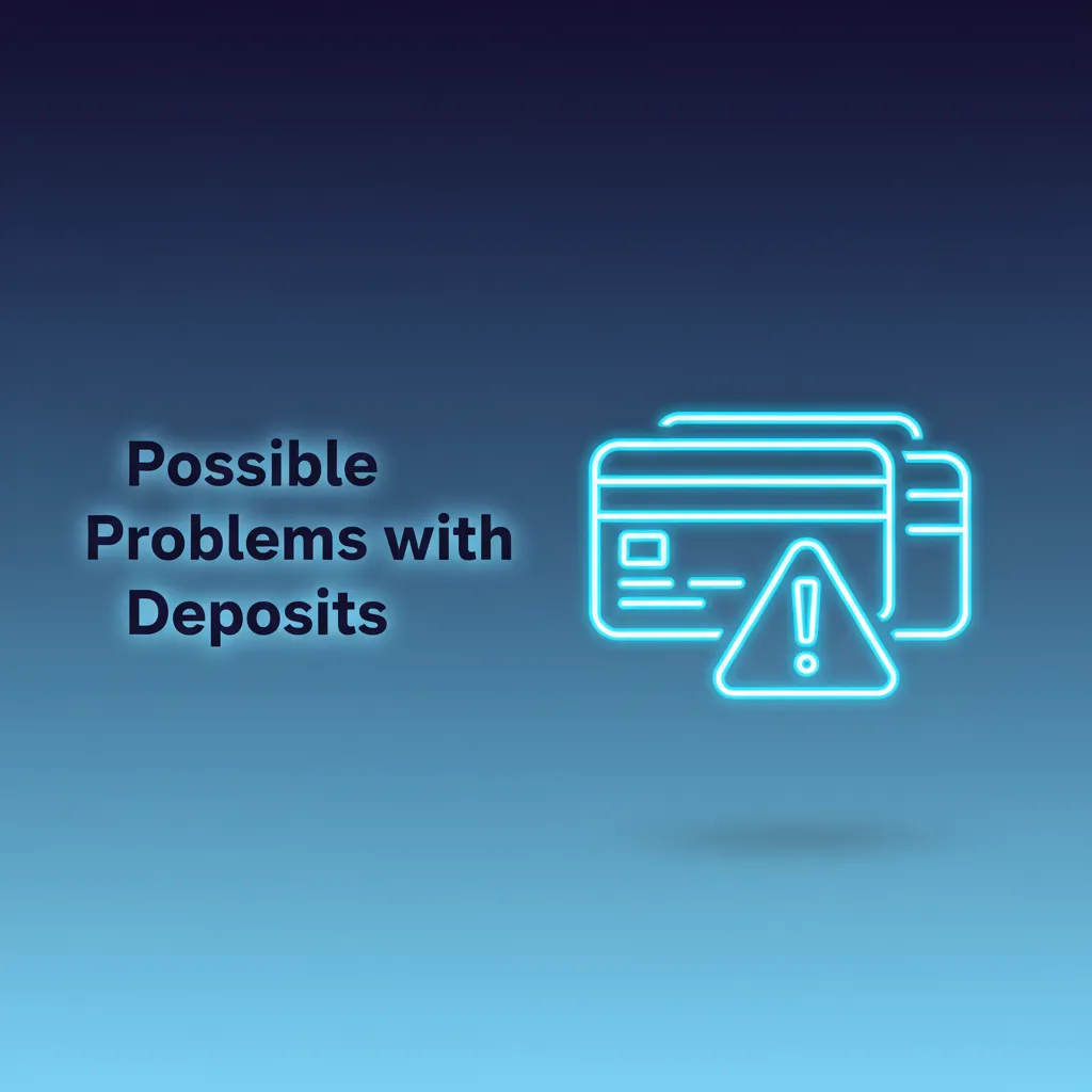 Infographic of deposit problems and fixes: 3D Secure fail, UPI mismatch, bank limit, wrong crypto network, pending KYC.