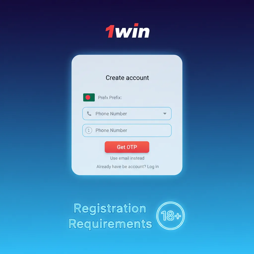 Checklist of 1win registration: 18+, one account/device, real ID, BD NID/passport, address proof, own bKash, Nagad, cards.