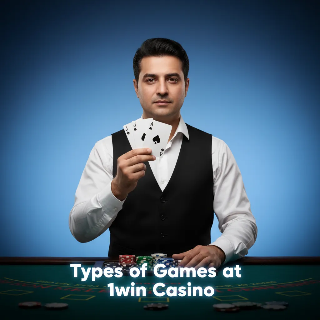 1win Casino game types: Slots (Gates of Olympus), Crash (Aviator), Table (Blackjack), Roulette, Cards, Jackpots.