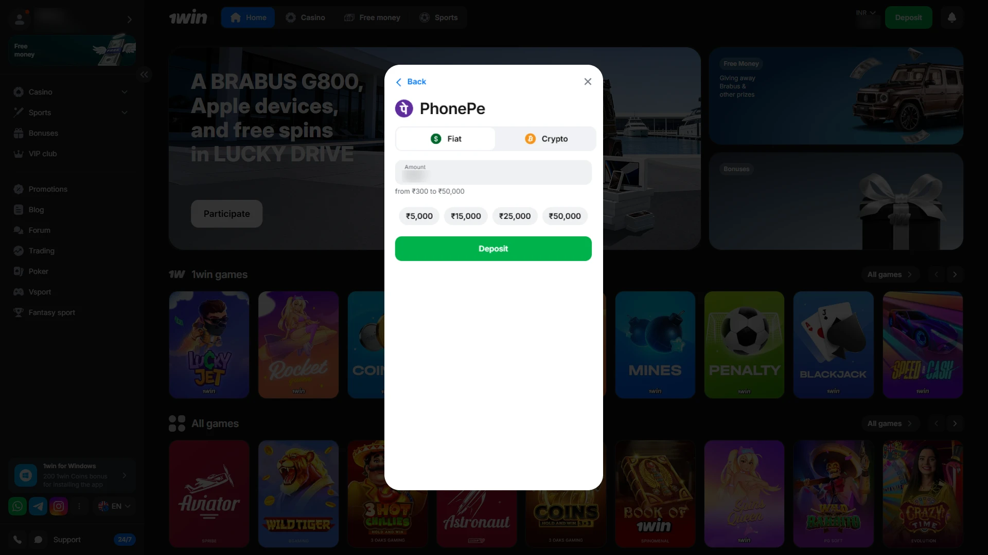 Make a qualifying deposit to activate your chosen 1win Welcome Bonuses.