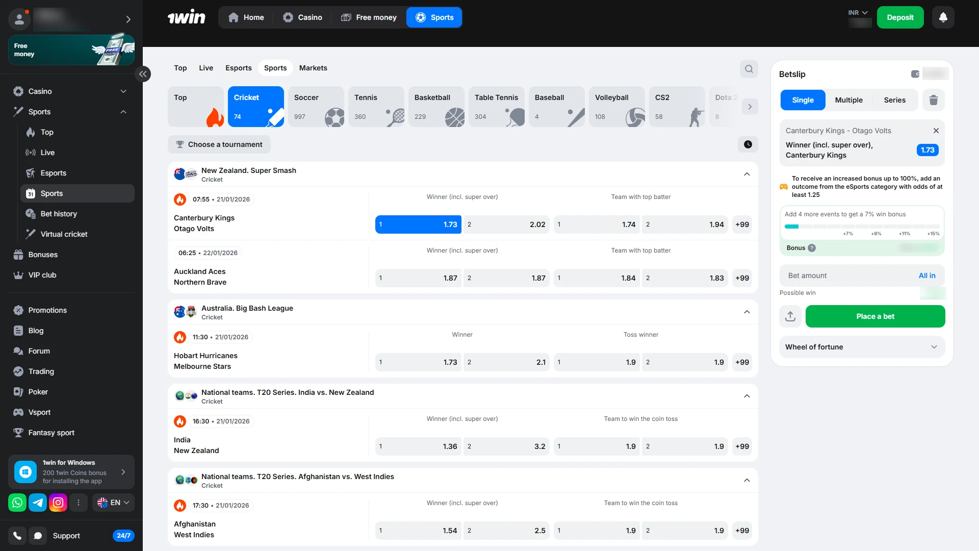 Place bets and complete wagering requirements for official 1win Welcome Bonuses.