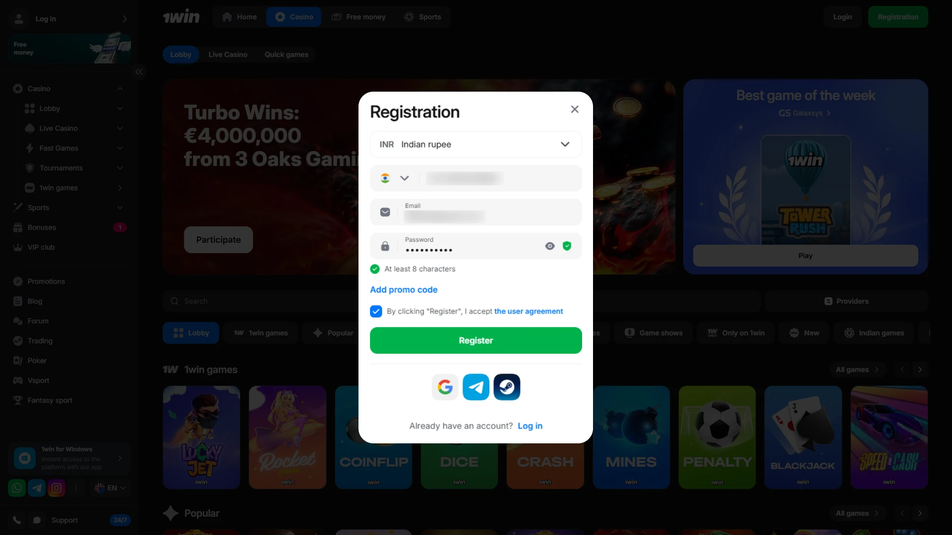 Register a new account at 1win to access exclusive Welcome Bonuses.